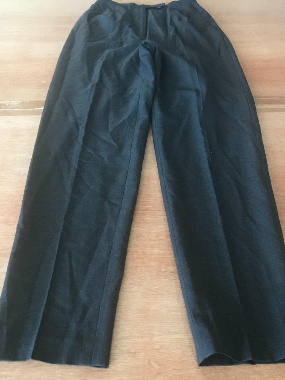Laura Ashley Straight Leg Pants Women 4 Medium Gray High Rise Pleated Wool Blend